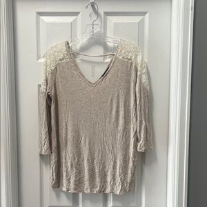 Elegant Beige Lace Women's Top